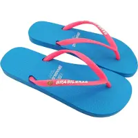 Brasileras Damen Zehensandalen mit rutschfester Sohle bequem schuhe strand/schwimmbad/stadt blau rosa 36/37 EU - UBCLACCBWNN