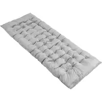 Goplus Liegenauflage, Auflage für Gartenliege 190 x 70 x 7 cm, Deckchair Auflage, Baumwolle Feldbett Auflage, Martratze mit 4 Befestigungsbändern für Liegestuhl & Sonnenliege (Grau)