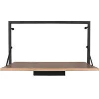 Mirrors & More Wandregal "Leonie", braun (holzfarbig), B:50cm H:30cm T:30cm, Holzwerkstoff, Metall, Regale, Wandregal, mit integriertem LED Backlight