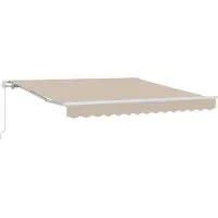Syfax Ausziehbare Markise Beige 350 x 250 cm Polyester und Aluminium