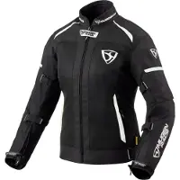 MUGENRACE Fuggire-A wasserdichte Damen Motorrad Textiljacke, schwarz/weiß, S