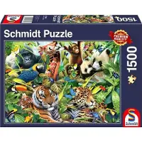 Schmidt Spiele Kunterbunte Tierwelt, 1500 Stück(e), Tiere, 12 Jahr(e)