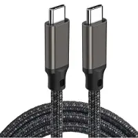 INF 2 m USB-C-zu-USB-C-Schnellladekabel – Schwarz Titan 2 m