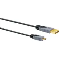 Schwaiger USB 2.0 A/USB 2.0 Micro-B 2m, 2 m, USB A, Micro-USB B, USB 2.0, Männlich/Männlich, Schwarz, Grau