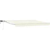 Syfax Manuelle Markise mit Solar-LED 5 x 3,5 m Creme 100% Polyester