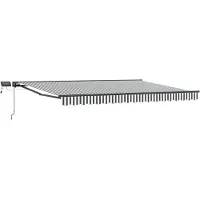 Syfax Manueller Markisenrahmen mit LEDs Anthrazit und Weiß 5 x 3 m