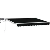 Syfax Manuelle Markise mit Solar-LED 3,5 x 2,5 m Schwarz
