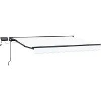 Syfax Manueller Markisenrahmen mit LEDs Weiß und Anthrazit 3 x 2,5 m