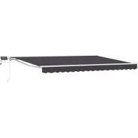 Syfax Manuelle Markise mit Solar-LED 5 x 3 m Anthrazit 100% Polyester