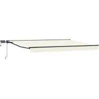 Syfax Manueller Markisenrahmen mit LEDs Creme und Anthrazit 5 x 3,5 m