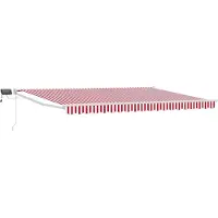 Syfax Manuelle Markise mit Solar-LED 4,5 x 3 m Rot und weiße Streifen