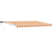 Syfax Manuelle Markise mit Solar-LED 5 x 3 m Gelb-orange gestreift