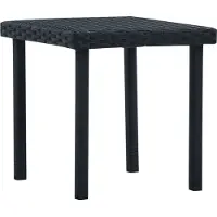 The Living Store Garten-Teetisch Schwarz 40×40×40 cm Poly Rattan