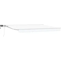 Syfax Manuelle Markise mit Solar-LED 5 x 3,5 m Weiß 100% Polyester