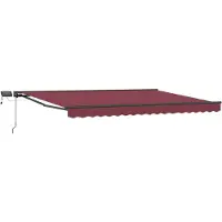 Syfax Manuelle Markise mit Solar-LED 4 x 3,5 m Bordeauxrot