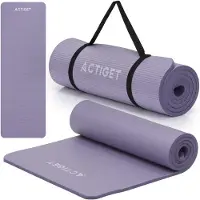 Springos ACTIGET Yogamatte, Fitnessübung, rutschfest, 183x61 cm, Pilates-Matratze, lila