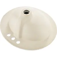 SucceBuy Halbeinbauwaschbecken 485 x 425 mm ovales Waschbecken mit Überlauf und 3 Wasserhahnlöchern, modernes Einbauwaschbecken für kompakte Küchen und Badezimmer in Weiß