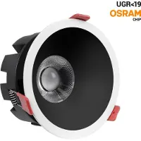 Alpinaluz LED-Downlight 20 W CCT 2700 K-4000 K-6500 K adressierbarer runder Silberschnitt Ø 110–115 mm Öffnung 36º mit OSRAM-Chips und KGP-Treiber Schwarz