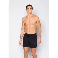 JOOP! Badeshorts JOOP "Solid Cornflower", Herren, Gr. S, N-Gr, schwarz (oxford), Web, Obermaterial: 100% Polyester, Badehosen Badeshorts, mit seitlichen Taschen und Tunnelzug