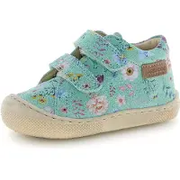 Naturino Lauflernschuh "AMUR VL", Mädchen, Gr. 26, Leder, bunt (mint), Veloursleder, geblümt, Schuhe Lauflernschuh, Babyschuh mit Print, Größenschablone zum Download