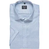 MARVELIS Kurzarmhemd , Herren, Gr. 38, N-Gr, blau (bleu), Web, Obermaterial: 100% Baumwolle, tailliert normal, Hemden Kurzarmhemd, bügelleicht, körpernah, Businesshemd