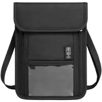 Edibazzar Schwarze RFID-Passhülle, wasserdichte Schultertasche