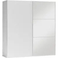 Masseno Schiebetürenschrank IVERN 122/215/65 cm 2-türig mit Spiegel Weiß