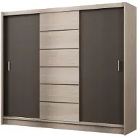 Masseno Schiebetürenschrank NIDALE 250/215/61 cm 3-türig Sonoma Eiche