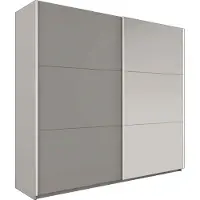 Masseno Schiebetürenschrank IVERN 122/215/65 cm 2-türig mit Spiegel Grau