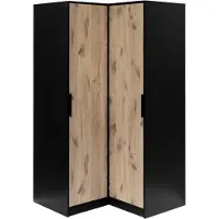 Masseno Drehtürenschrank SION 108,5/200/57,5 cm 2-türig Schwarz