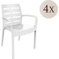 Dmora Excel - Gartenstuhl, Weiß, 4 Stühle Italy