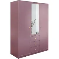 Masseno Drehtürenschrank GALIO 149/200/57,5 cm 3-türig mit Spiegel Violett