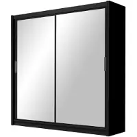 Masseno Schiebetürenschrank NAMI 203/215/61 cm 2-türig mit Spiegel Schwarz