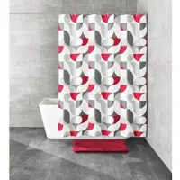 Kleine wolke Duschvorhang "Tess", rubin, B:180cm H:200cm, Polyester, Duschvorhänge, Duschvorhang