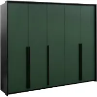 Masseno Drehtürenschrank AZIR 255/217/65 cm 4-türig Schwarz