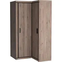 Masseno Drehtürenschrank MALAGA 100/192/58 cm 2-türig Braun