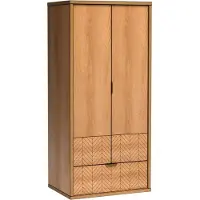 Masseno Drehtürenschrank CARINI 86,6/187,4/60,6 cm 3-türig Eichefarben