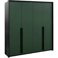 Masseno Drehtürenschrank AZIR 205/217/65 cm 4-türig Schwarz