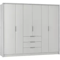 Masseno Drehtürenschrank SHACO 255/217/65 cm 6-türig Weiß