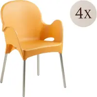 Dmora Raimund - Outdoor Stuhl, Orange, 4 Stühle Italy