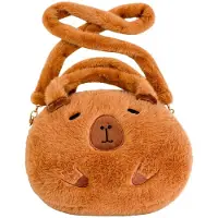 Edibazzar Plüsch-Capybara-Handtasche, Schultertasche, süß für Kinder