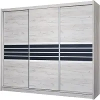 Masseno Schiebetürenschrank RIVEN 250/215/61 cm 3-türig Braun