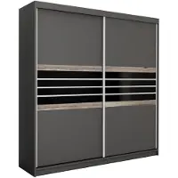 Masseno Schiebetürenschrank RIVEN 203/215/61 cm 2-türig Braun