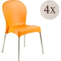 Dmora Eclectic - Gartenstuhl, Orange, 4 Stühle Italy