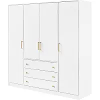 Masseno Drehtürenschrank IRELIA 196/200/57,5 cm 4-türig Weiß