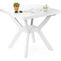 Dmora Normandy - Gartentisch, 79x79x72h cm Weiß, 4 Plätze Italy