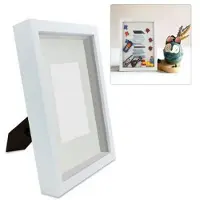 Schwäbische Albumfabrik Dekorahmen, weiß, Format ca. 250 x 300 x 45 mm, Fenstergröße jeweils 115 x 165 mm, nutzbare Tiefe 20 mm