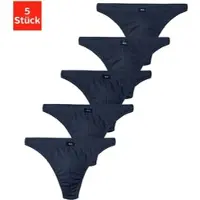 H.I.S. String H.I.S "Herren Unterhose", Herren, Gr. 8 (XXL), 5 Stk., Jersey, navy, Jersey, Obermaterial: 95% Baumwolle, 5% Elasthan, unifarben, körpernah, Unterhosen String, in Baumwollstretch-Qualität