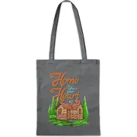Eric Helmar Müller Urban Backwoods Home Is Where Your Heart At, Stofftasche, Farbe: Grau