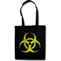 Eric Helmar Müller Urban Backwoods Black Biohazard Vintage Symbol, Stofftasche, Farbe: Schwarz
